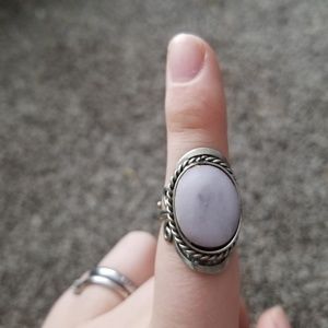 Silver ring with gemstone